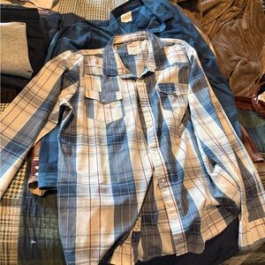 Levi's Blue and Cream Plaid Shirt